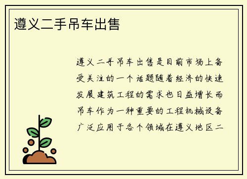 遵义二手吊车出售